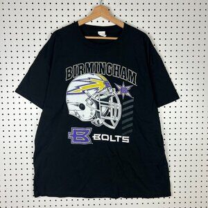 Birmingham Bolts Vintage T Shirt XL Black Graphic XFL Football Drew Pearson Y2K